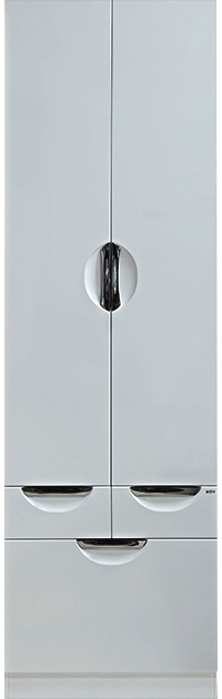 Шкаф пенал для ванной Misty Орхидея 60 белая эмаль, с бельевой корзиной