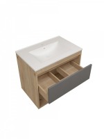 Тумба с раковиной Teymi Vitra 75 дуб, графит