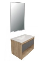 Тумба с раковиной Teymi Vitra 75 дуб, графит