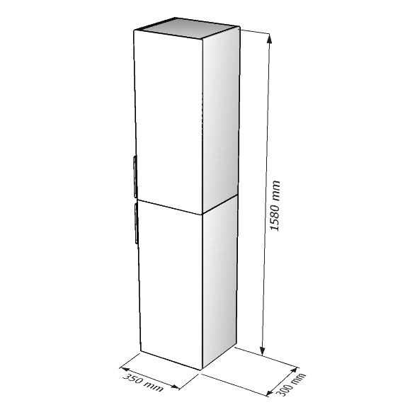 Шкаф-пенал для ванной Corozo Грэмми 35 подвесной, метрополитен грей