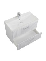 Тумба с раковиной BelBagno Due 80 ручки хром полированный, bianco lucido