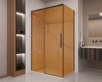 Душевой уголок Vincea Stella VSR-1ST9012GSB 120x90 см, профиль матовый черный, стекло янтарь
