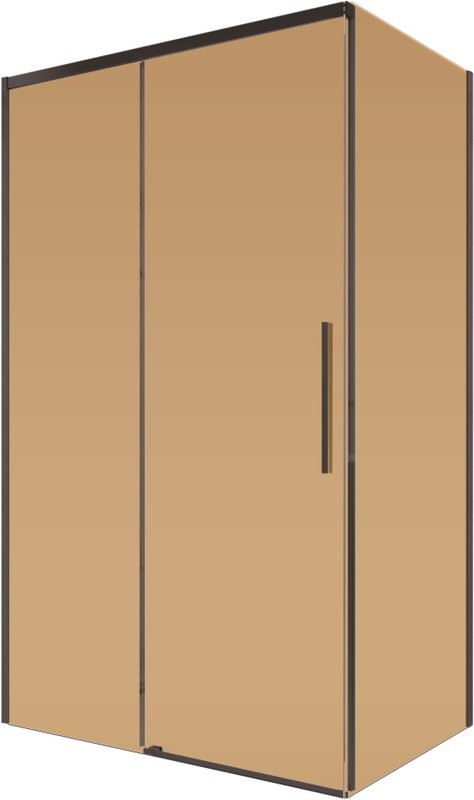 Душевой уголок Vincea Stella VSR-1ST9012GSB 120x90 см, профиль матовый черный, стекло янтарь