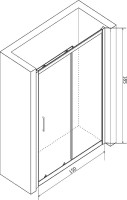 Душевой уголок RGW Classic CL-48B+80 см (148,5x151,5)x80x185 профиль черный, стекло прозрачное