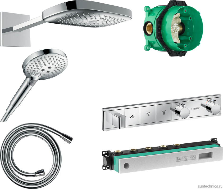 Душевой комплект Hansgrohe Rainmaker Select 300 E 300 (3 jet) 26468000 + 26530000 + 28272000 + 15356000