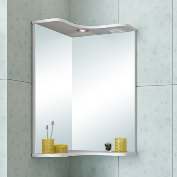 Зеркало Runo Классик угловое, с полкой