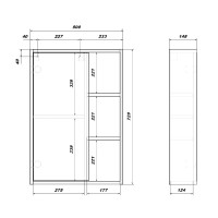 Мебель для ванной комнаты SanStar Diva 50 дуб вотан, графит софт, раковина Como 50