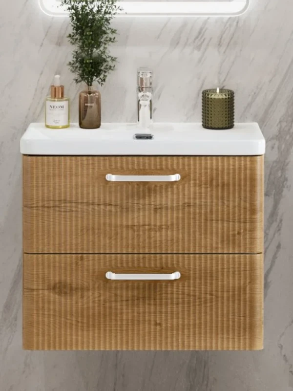 Тумба с раковиной BelBagno Due 50 ручки белые, rovere nature