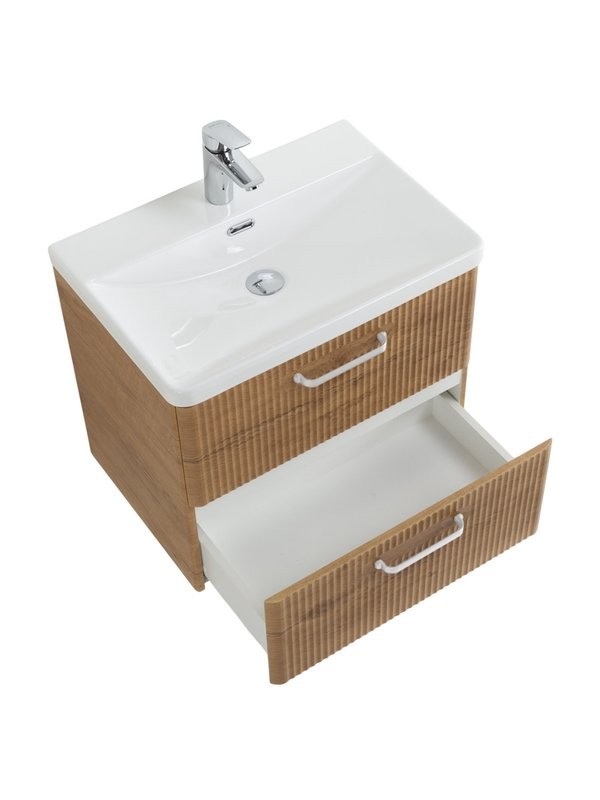 Тумба с раковиной BelBagno Due 50 ручки белые, rovere nature