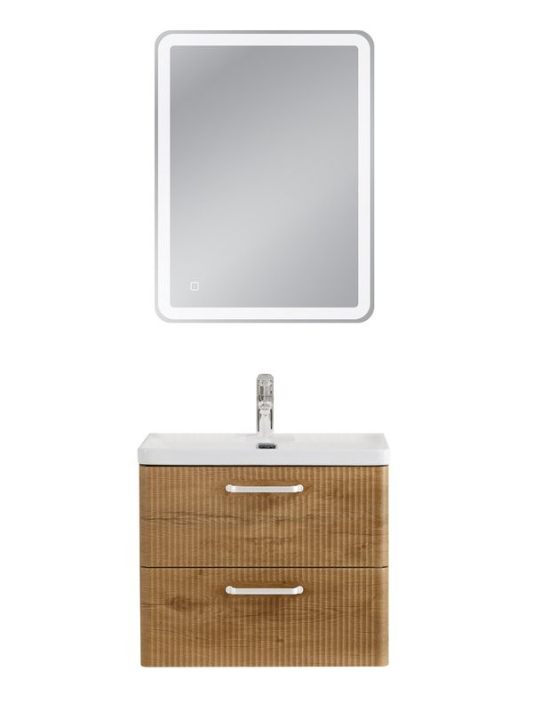 Тумба с раковиной BelBagno Due 50 ручки белые, rovere nature