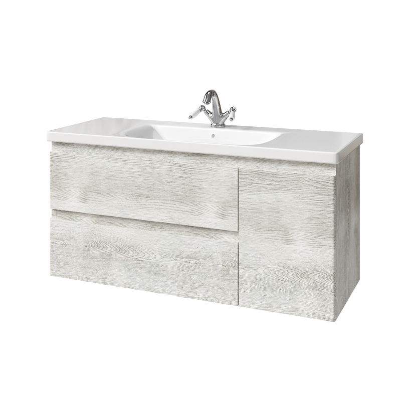 Тумба под раковину без столешницы Caprigo Forte 120 R подвесная, белый клен