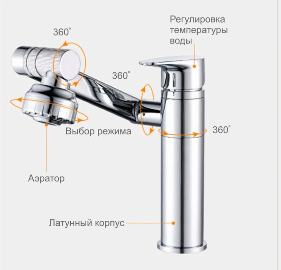 Смеситель для кухни Fashun A4017-8 белый
