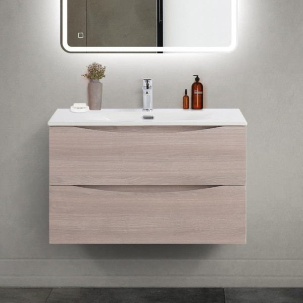 Тумба с раковиной BelBagno Marino-cer-mini 80 подвесная, rovere grigio