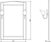 Зеркало ValenHouse Эллина 65 слоновая кость, основа светильника золото