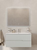 Мебель для ванной комнаты Cezares Duet-n 100 подвесная, 2 ящика, жемчужная серая