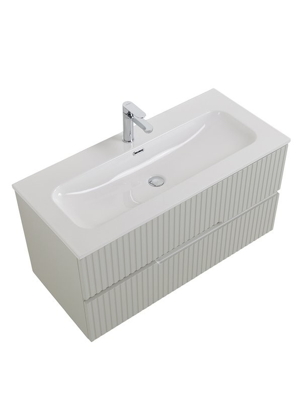 Мебель для ванной комнаты Cezares Duet-n 100 подвесная, 2 ящика, жемчужная серая