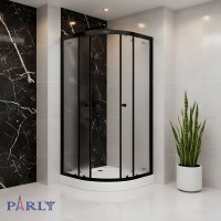 Душевой уголок Parly ZF911B 90х90 см, с поддоном, профиль матовый черный, стекло матовое