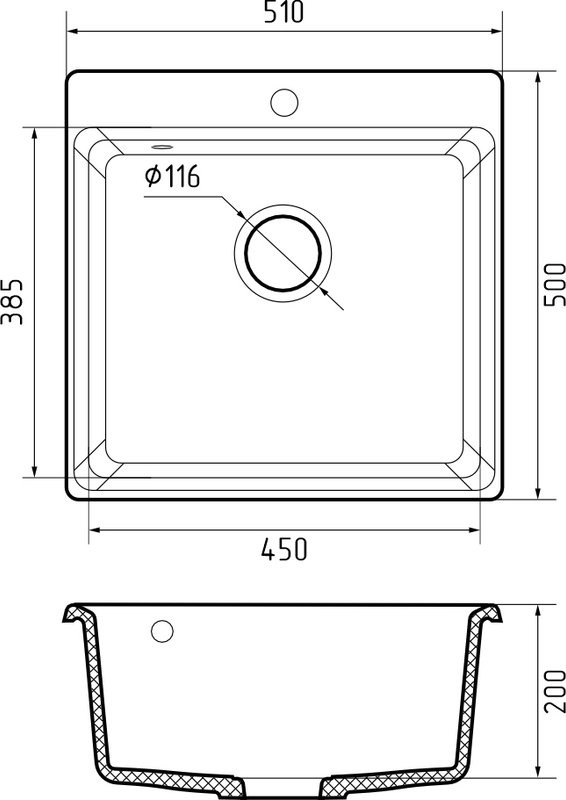 Комплект Мойка GranFest Level LV-510 песочная + Смеситель MEGA Ege MG-PL10 хром