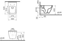 Комплект Унитаз подвесной VitrA Integra Square 7082B003-0075 + Крышка Integra Square 191-003-009 с микролифтом + Инсталляция TECE Now 9400412 4 в 1 с кнопкой смыва