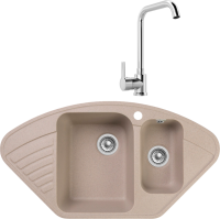 Комплект Мойка GranFest Quarz Z 14 песок + Смеситель MEGA Ege MG-PL10 хром