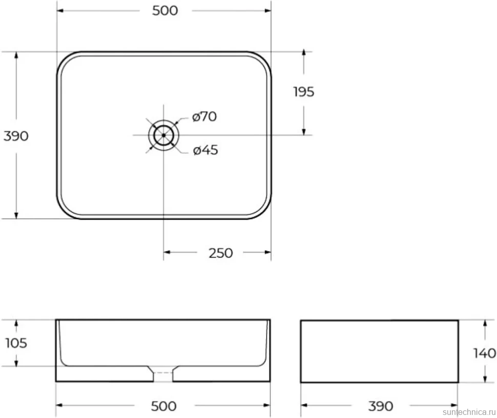 Накладная раковина BelBagno BB1304 накладная