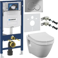 Комплект Унитаз подвесной VitrA S50 7740B003-0850 с бидеткой + Крышка 801-003-019 с микролифтом + Инсталляция Geberit Duofix UP 320 111.300.00.5 + Кнопка Sigma 01 115.770.21.5 хром + Крепления 111.815.00.1 к стене + Звукоизоляция