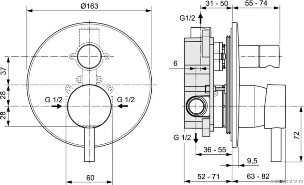 Душевой комплект Ideal Standard черный, С ВНУТРЕННЕЙ ЧАСТЬЮ