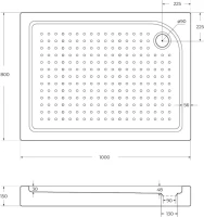 Поддон для душа BelBagno Tray 100х80 R с сифоном Поддон для душа BelBagno Tray 100х80 R с сифоном