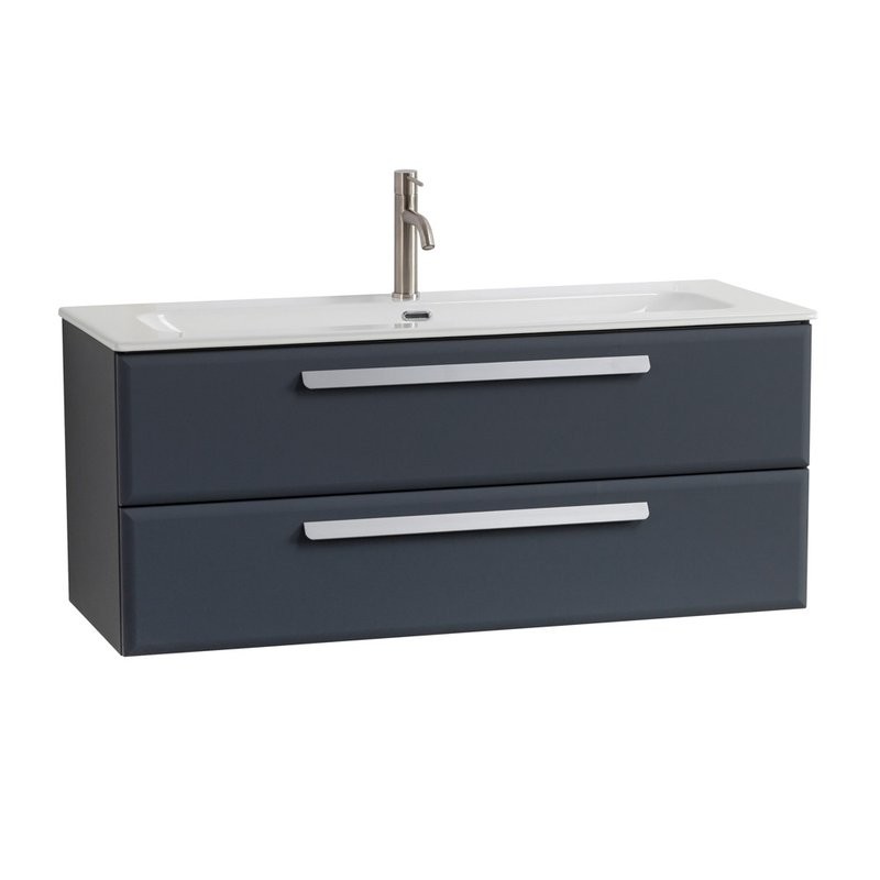 Тумба с раковиной Cezares Eco Cer-N 120 grafito, раковина Eco 120, ручки сатин