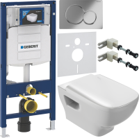 Комплект Унитаз подвесной Jacob Delafon Struktura EDE102 + Крышка E70024 с микролифтом + Инсталляция Geberit Duofix UP 320 111.300.00.5 + Кнопка Sigma 01 115.770.21.5 хром + Крепления 111.815.00.1 к стене + Звукоизоляция