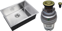 Комплект Мойка Zorg Inox R 5844 + Измельчитель ZR-75 D BRONZE