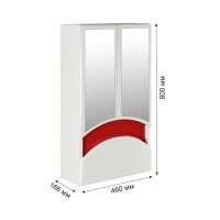 Шкаф с зеркалом в ванную MIXLINE 46х17х80 красный ПВХ