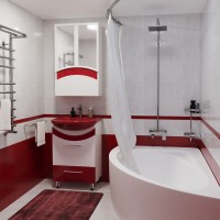 Шкаф с зеркалом в ванную MIXLINE 46х17х80 красный ПВХ