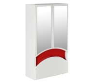 Шкаф с зеркалом в ванную MIXLINE 46х17х80 красный ПВХ