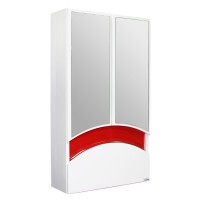 Шкаф с зеркалом в ванную MIXLINE 46х17х80 красный ПВХ