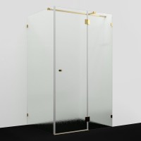 Душевой уголок Wasserkraft Ems 76H10R-TXG 120х100 см, стекло текстурное, фурнитура золото