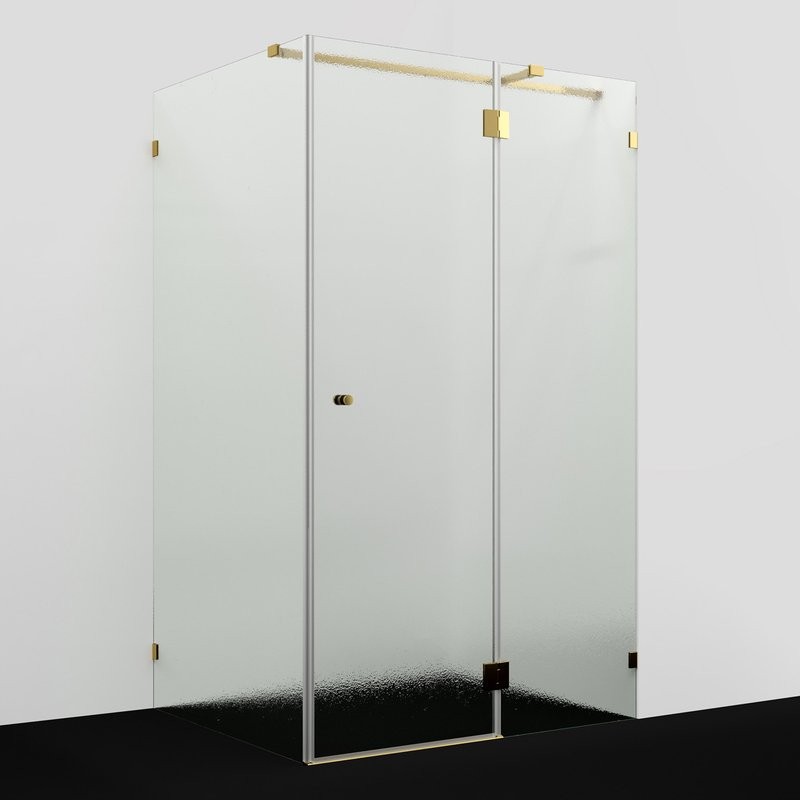 Душевой уголок Wasserkraft Ems 76H10R-TXG 120х100 см, стекло текстурное, фурнитура золото