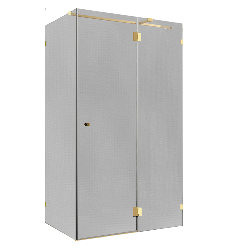 Душевой уголок Wasserkraft Ems 76H10R-TXG 120х100 см, стекло текстурное, фурнитура золото