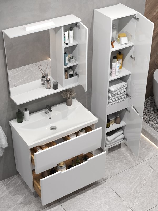 Мебель для ванной комнаты SanStar Ориана 80 напольная, раковина Sanita luxe Fest 80