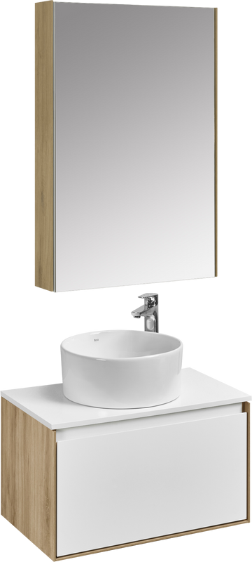 Мебель для ванной комнаты AQUATON Либерти 70 со столешницей белый глянец, раковина Mila 40