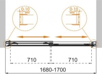 Шторка на ванну Cezares Tandem Soft VF 2 170/145 C Cr IV стекло прозрачное