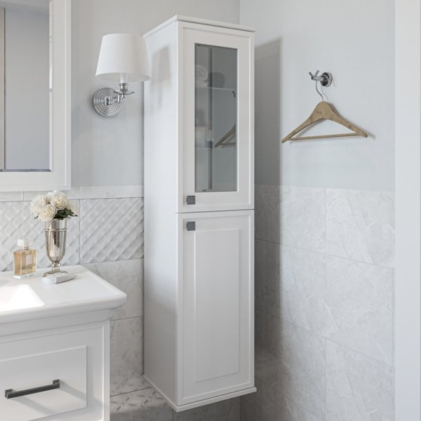 Шкаф пенал для ванной Sanflor Модена R, белый