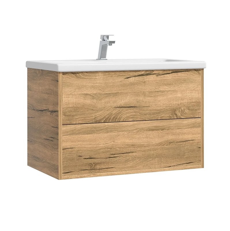 Тумба под раковину без столешницы SanStar Siva 70 подвесная, дуб вотан