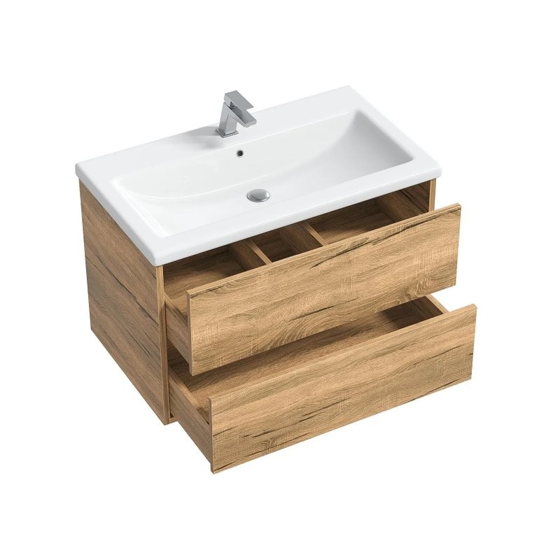 Тумба под раковину без столешницы SanStar Siva 70 подвесная, дуб вотан