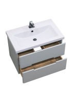 Тумба с раковиной SanStar Ориана 70 подвесная, серая, раковина Cersanit Como 70