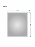 Зеркало Alavann Emma 70x80 с подсветкой, с антизапотеванием