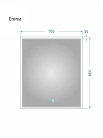 Зеркало Alavann Emma 70x80 с подсветкой, с антизапотеванием