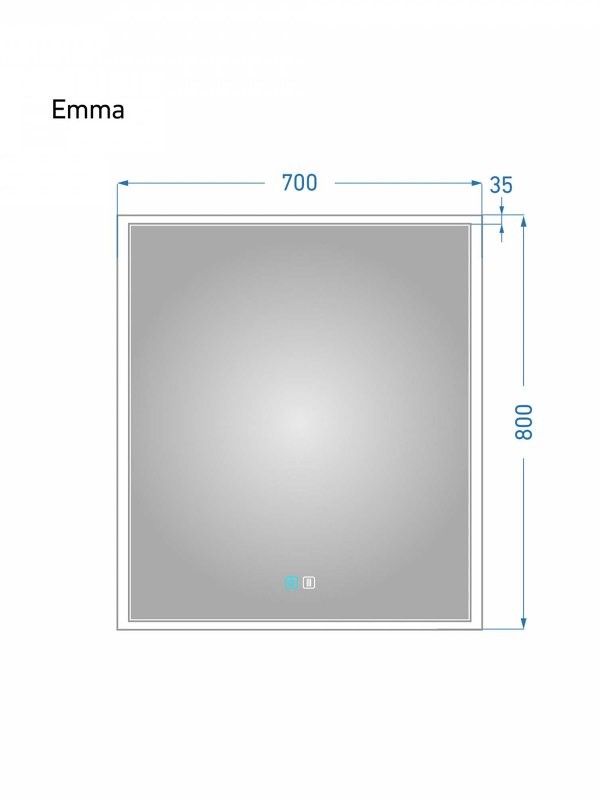 Зеркало Alavann Emma 70x80 с подсветкой, с антизапотеванием