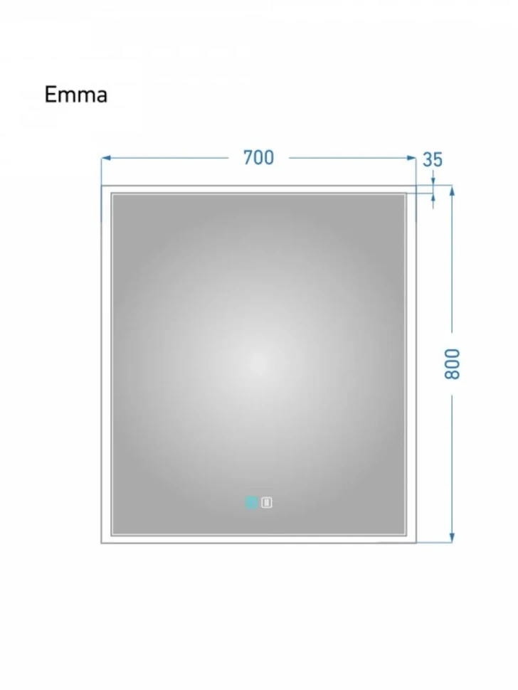 Зеркало Alavann Emma 70x80 с подсветкой, с антизапотеванием