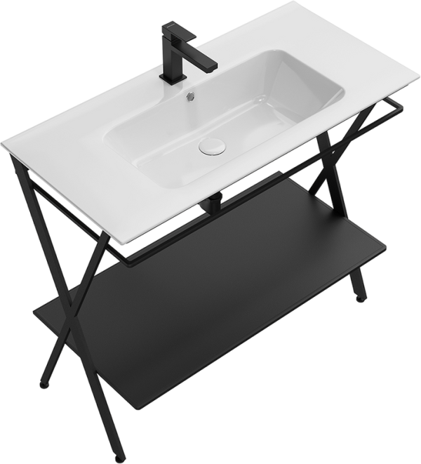 Консоль KERAMA MARAZZI Piano Next 95 напольная, черная матовая